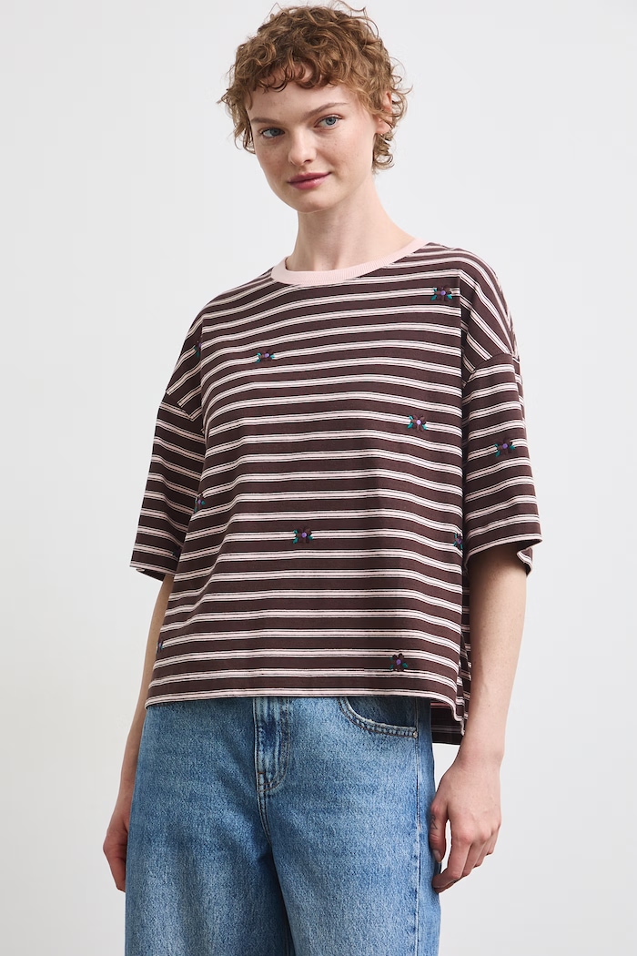 Medicine T-shirt damski bawełniany RW26-TSD205 brązowy RW26