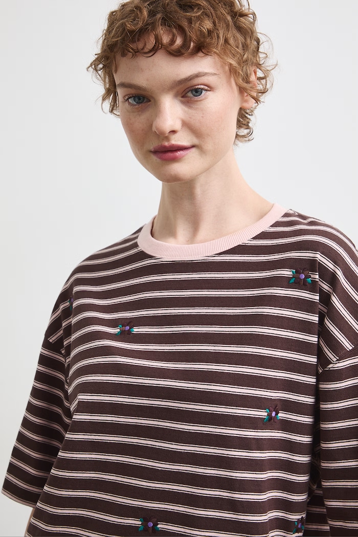 Medicine T-shirt damski bawełniany brązowy RW26-TSD205