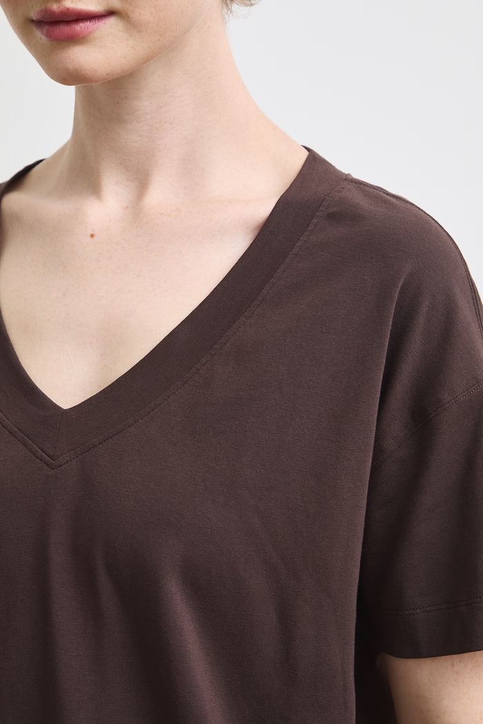Medicine T-shirt damski bawełniany z elastanem RW26-TSD208 brązowy
