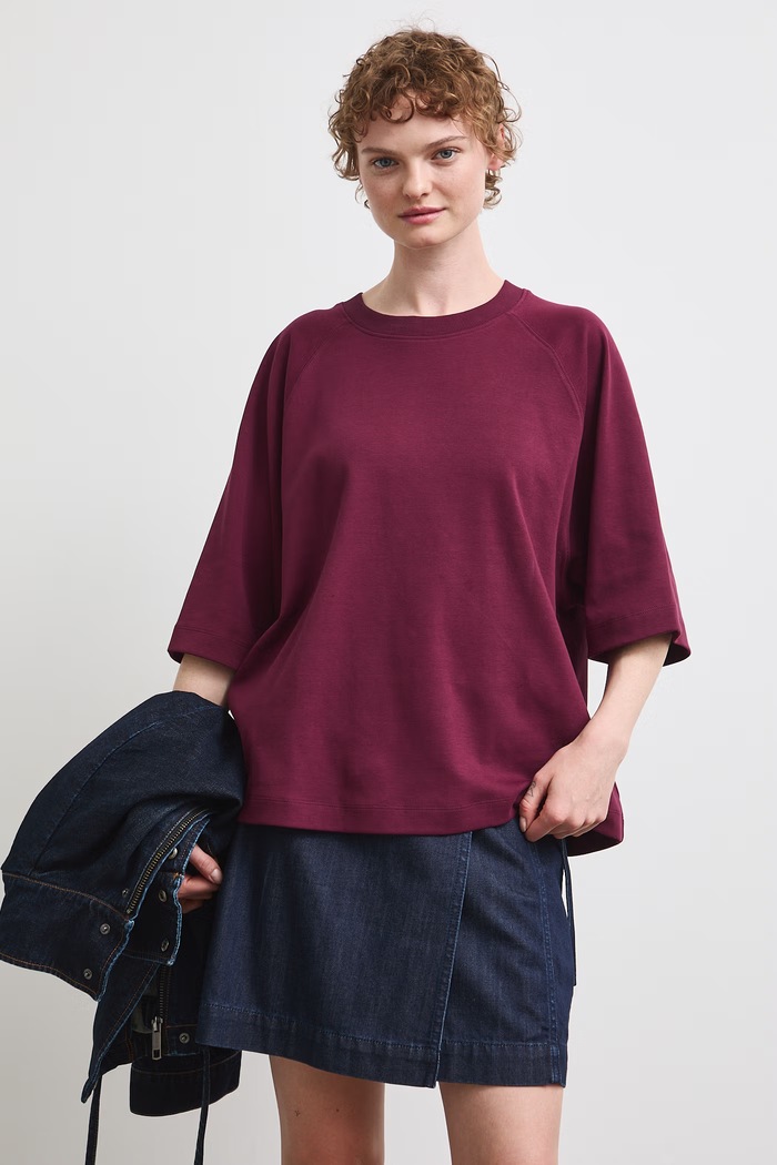 T-shirt damski bawełniany RW26-TSD210 bordowy RW26