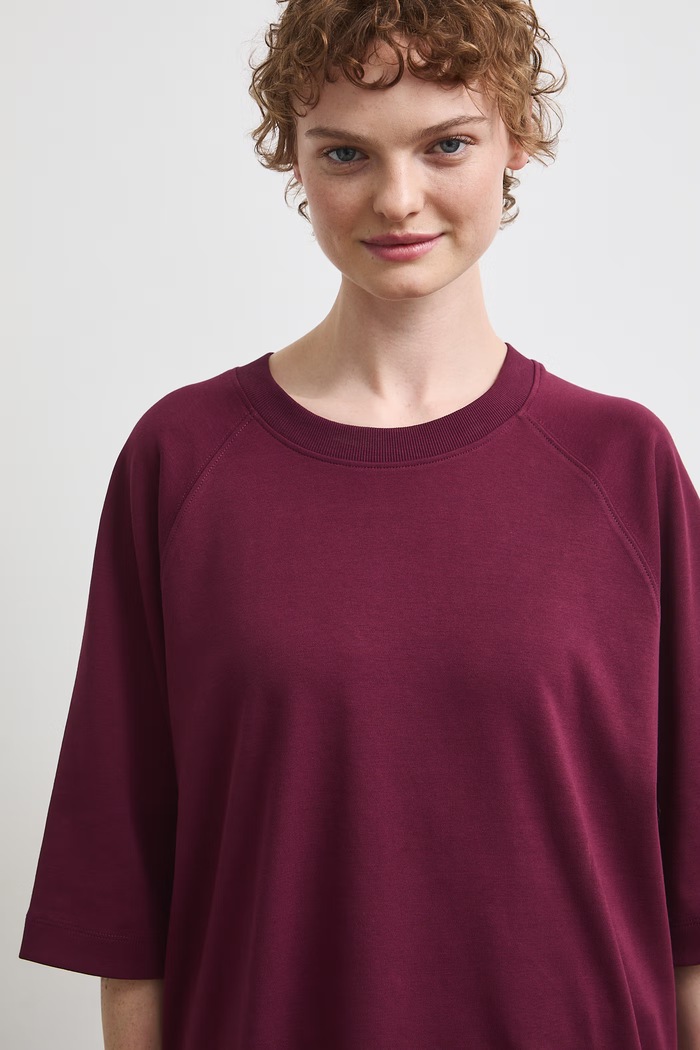 T-shirt damski bawełniany bordowy RW26-TSD210
