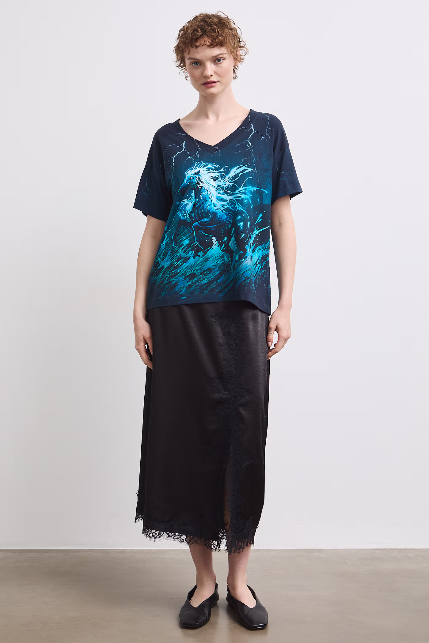 Ρούχα Medicine t-shirt γυναικείο βαμβακερό με ελαστάν RW26-TSD251 σκούρο μπλε