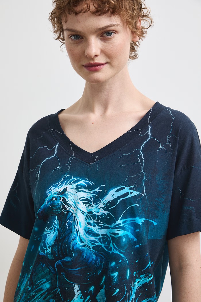 Medicine t-shirt γυναικείο βαμβακερό με ελαστάν RW26-TSD251 σκούρο μπλε