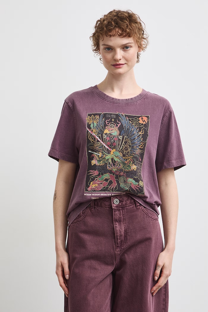 Ρούχα Medicine t-shirt γυναικείο βαμβακερό RW26-TSD253 μπορντό