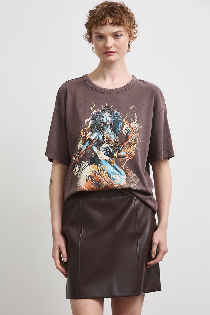 Medicine t-shirt γυναικείο βαμβακερό RW26-TSD257 καφέ RW26