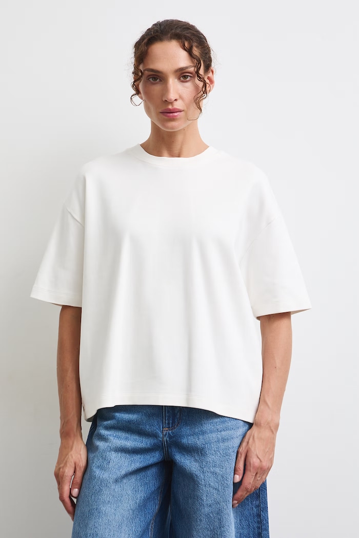 Odzież T-shirt damski bawełniany interlock RW26-TSD307 beżowy