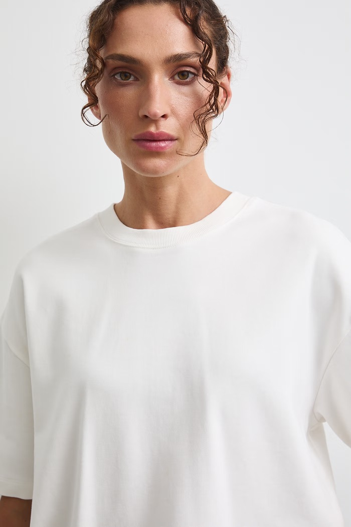T-shirt damski bawełniany interlock beżowy RW26-TSD307