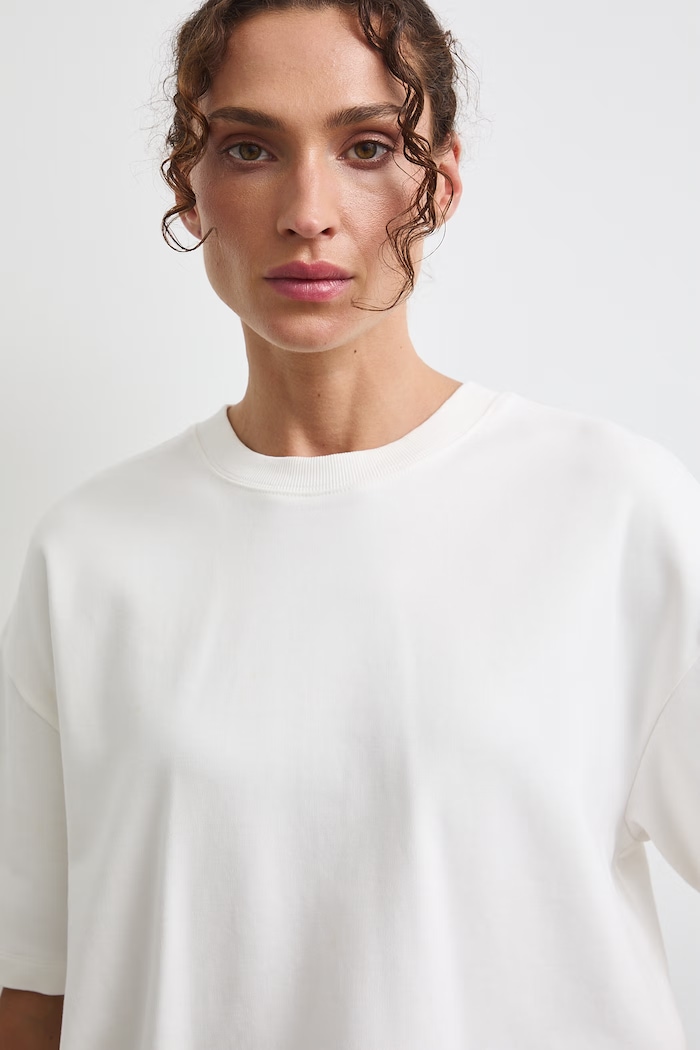 T-shirt damski bawełniany interlock beżowy RW26-TSD307