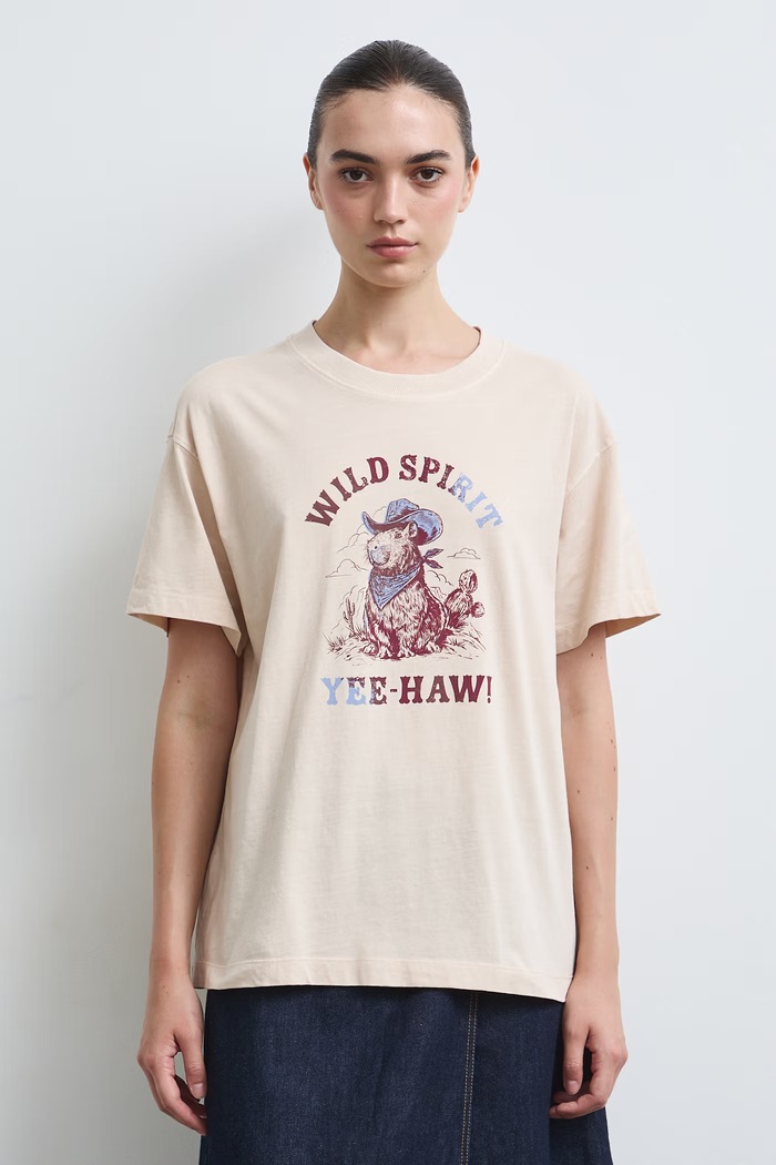 Medicine T-shirt damski bawełniany RW26-TSD310 beżowy RW26
