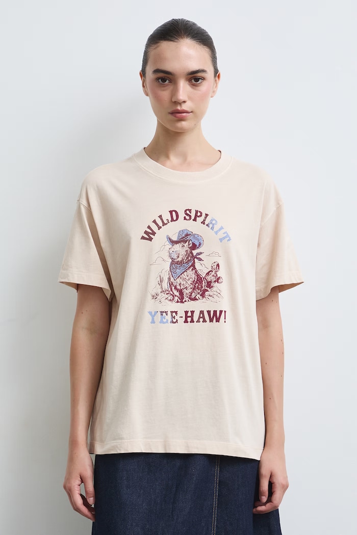 Medicine T-shirt damski bawełniany RW26-TSD310 beżowy RW26