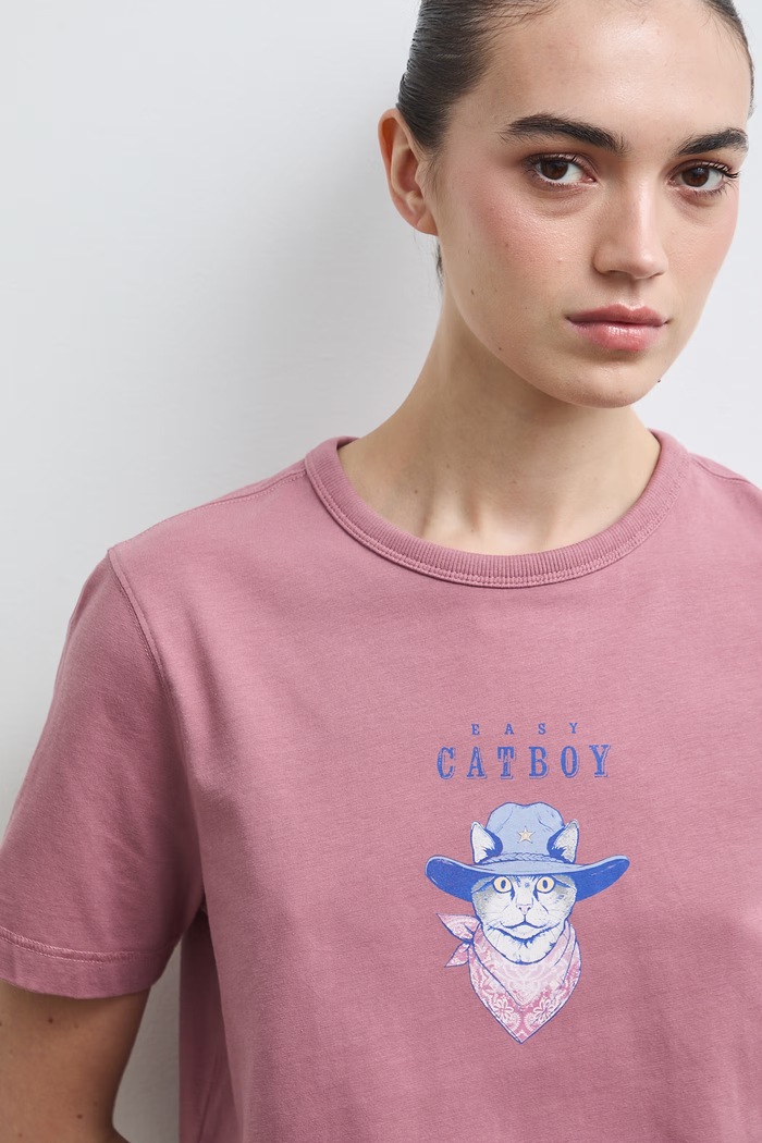 Medicine T-shirt damski bawełniany z elastanem różowy RW26-TSD311