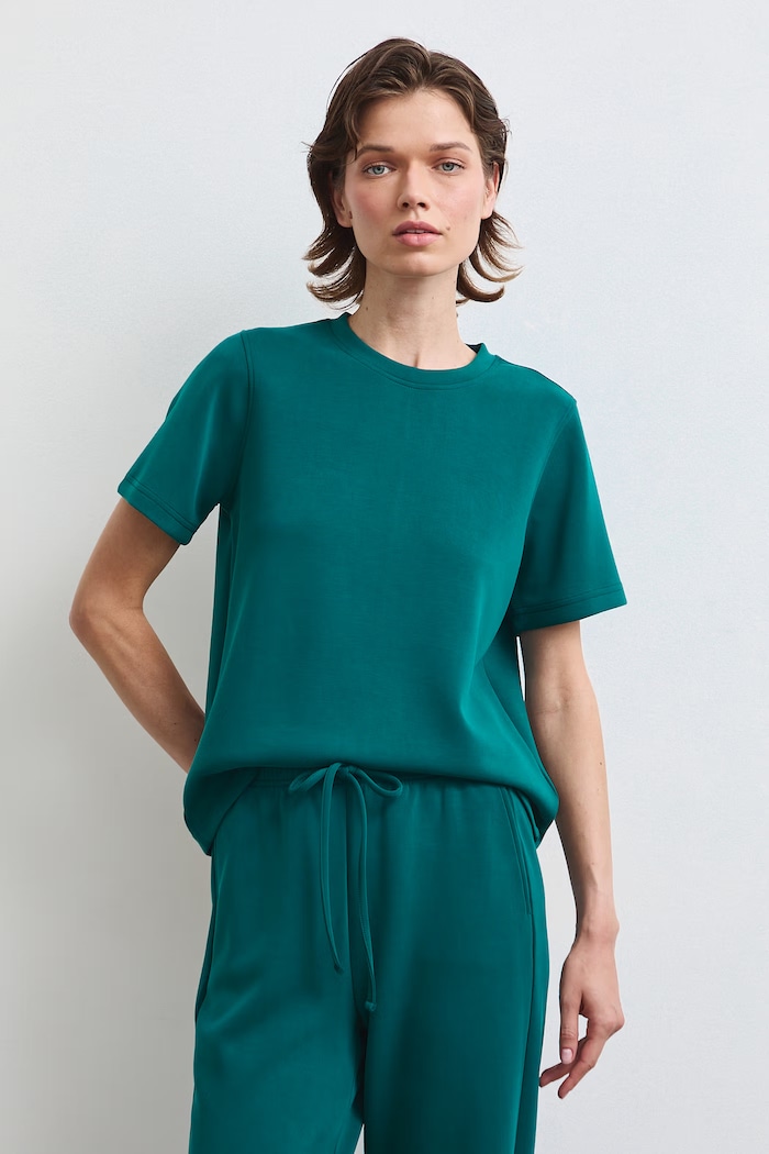Medicine T-shirt damski z modalem turkusowy RW26-TSD405
