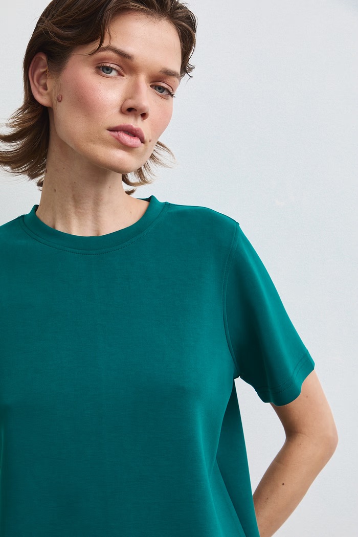 Medicine T-shirt damski z modalem turkusowy RW26-TSD405