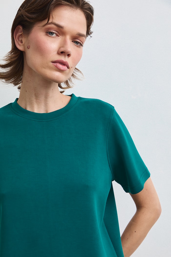 Medicine T-shirt damski z modalem turkusowy RW26-TSD405