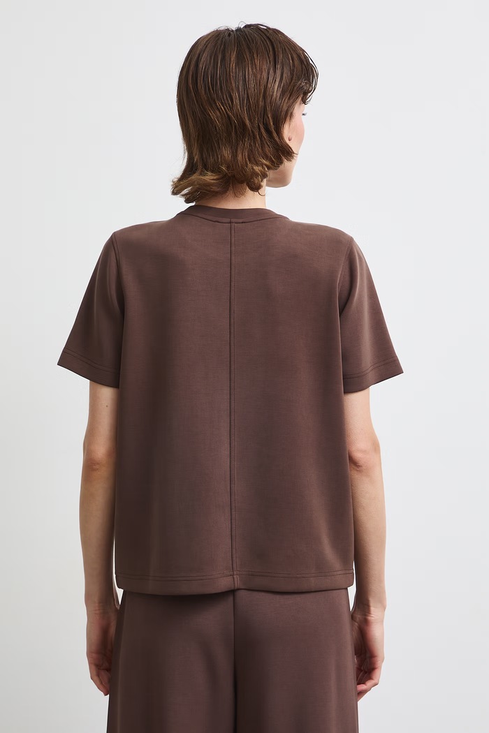 Odzież T-shirt damski z modalem gładki interlock RW26-TSD405 brązowy