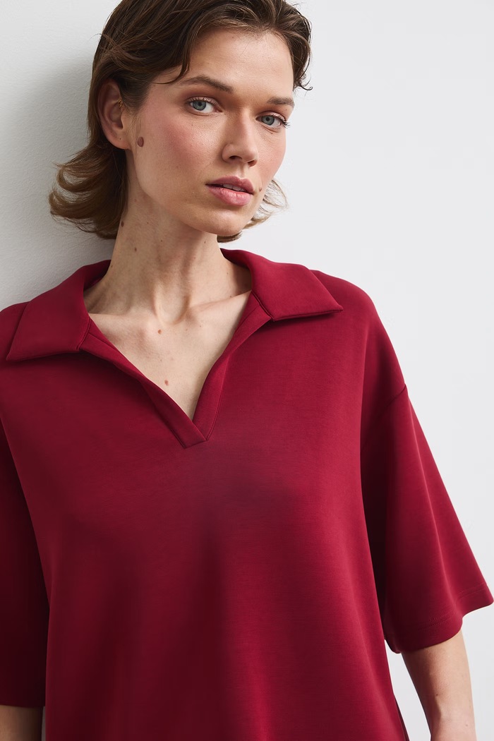 Medicine T-shirt damski z modalem bordowy RW26-TSD406