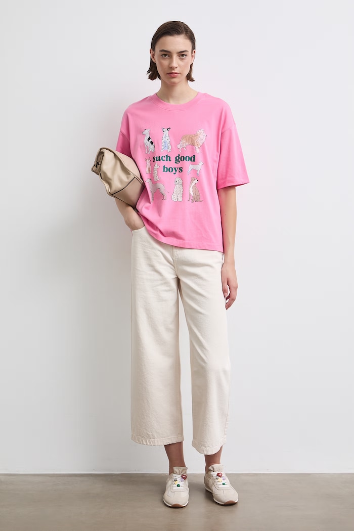 Odzież T-shirt damski bawełniany z kolekcji Adela Madej x Medicine RW26-TSD408 różowy