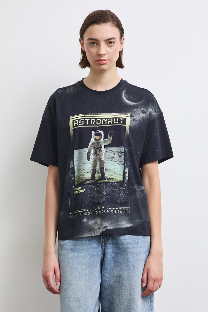 Medicine T-shirt γυναικείο βαμβακερό RW26-TSD453 μαύρο RW26