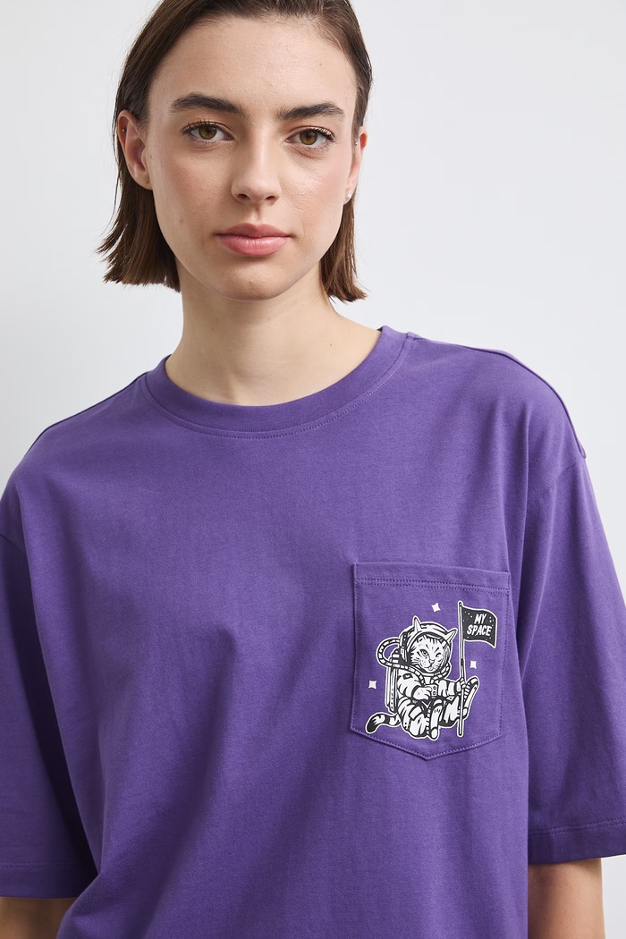 T-shirt damski bawełniany Medicine RW26-TSD457 fioletowy