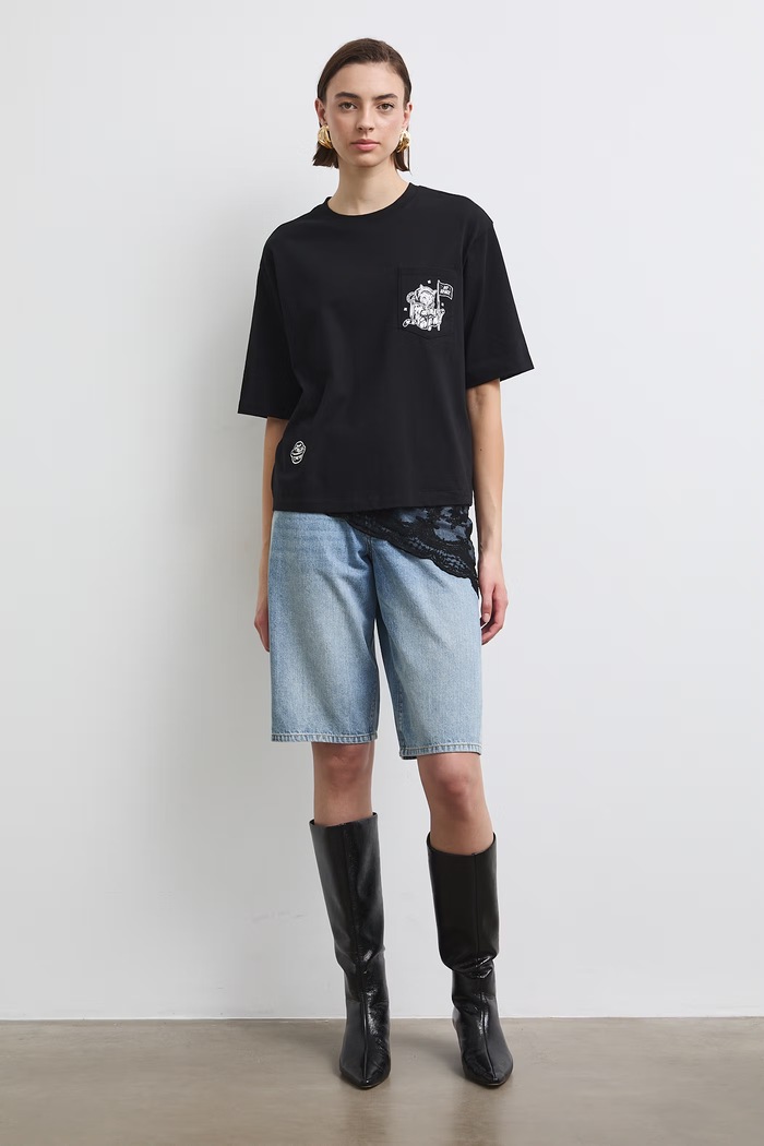 Medicine T-shirt damski bawełniany RW26-TSD457 czarny RW26