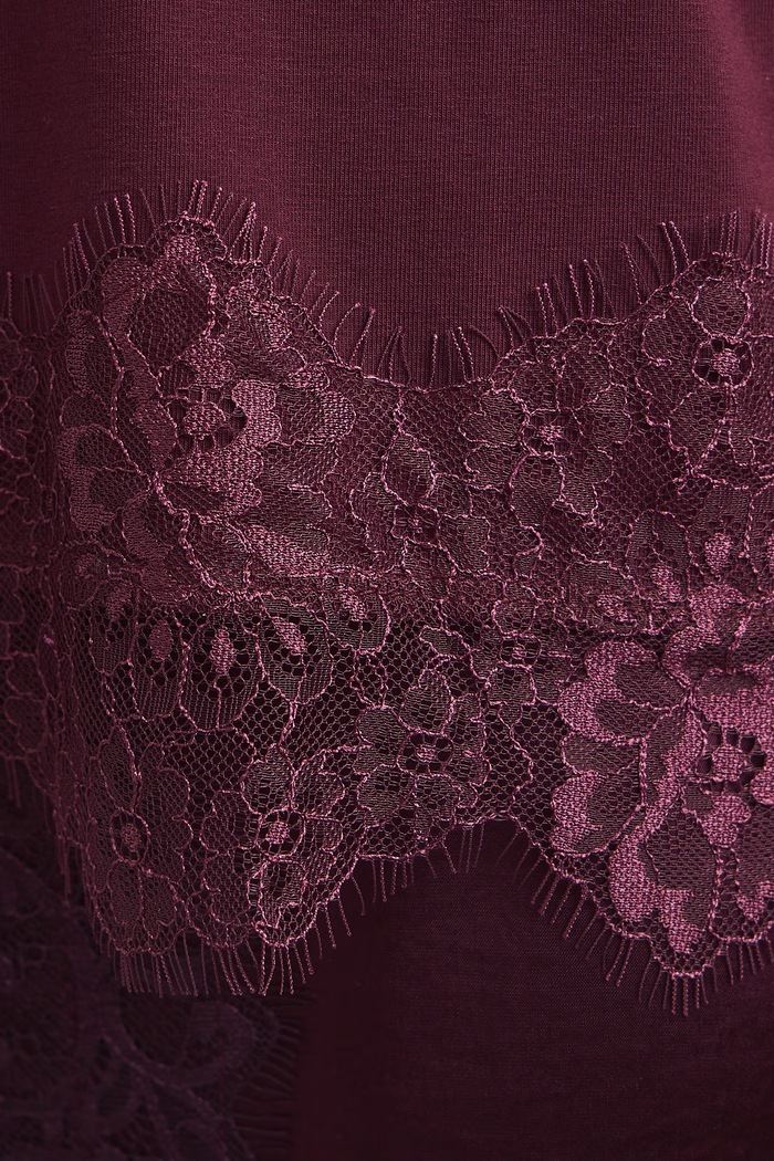 T-shirt damski bawełniany z elastanem z koronką RW26-TSD507