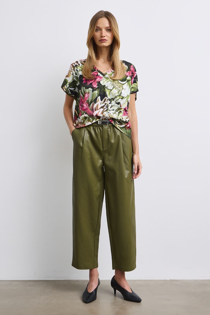 T-shirt damski bawełniany w kwiaty RW26-TSD509 multicolor RW26