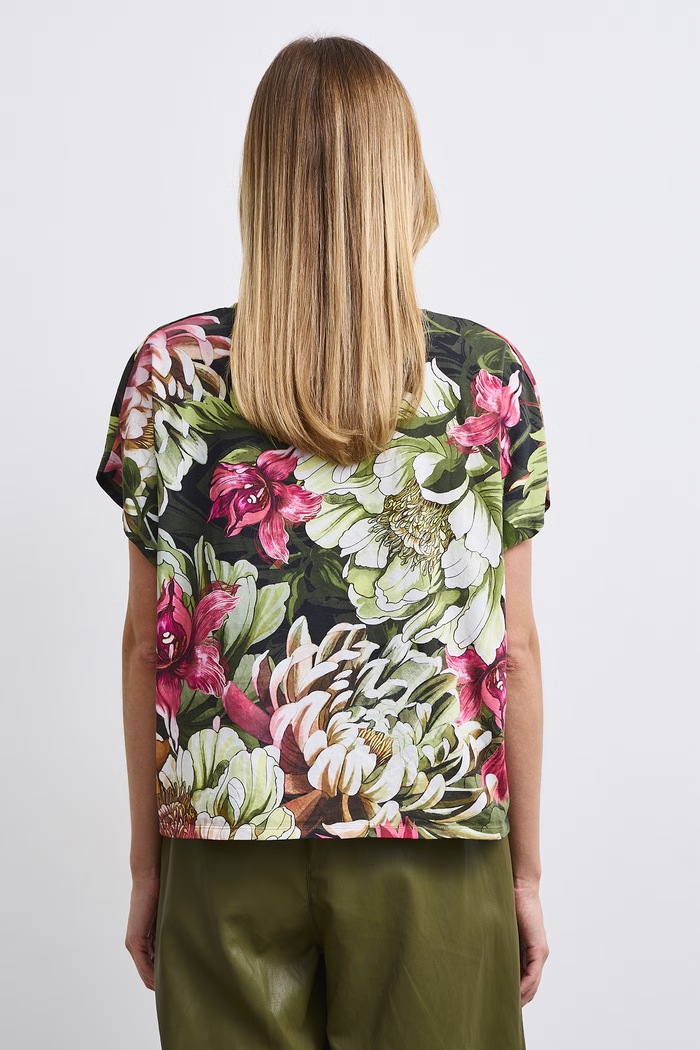 Odzież T-shirt damski bawełniany w kwiaty RW26-TSD509 multicolor