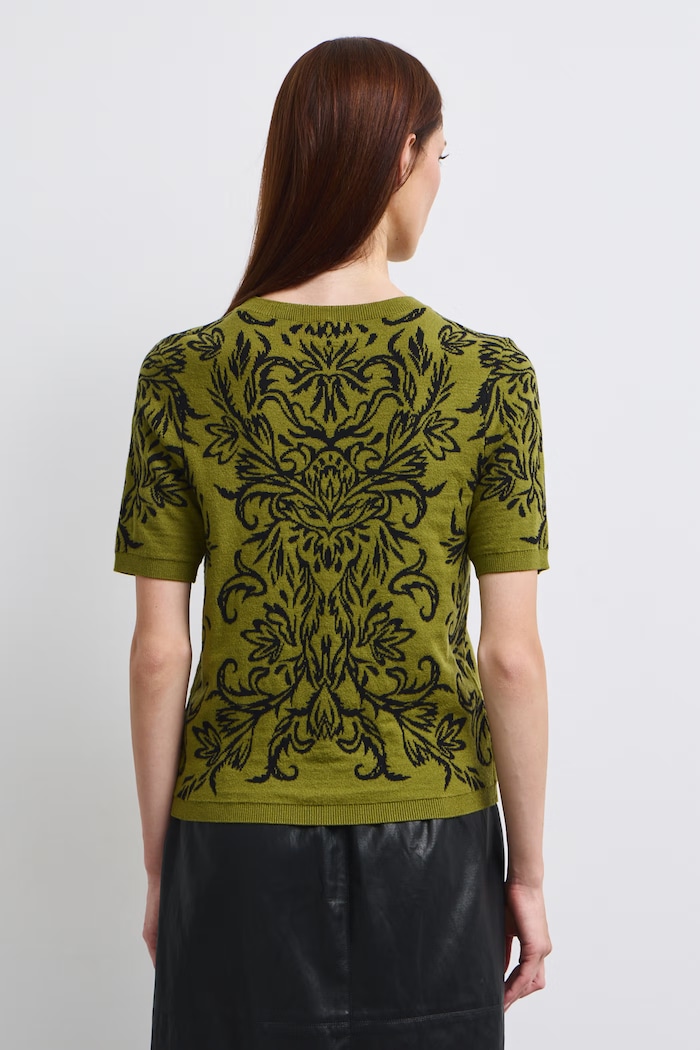 Odzież T-shirt swetrowy damski z wiskozą RW26-TSD511 zielony