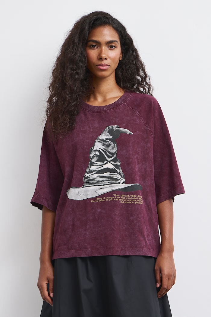 Medicine T-shirt oversize damski bawełniany RW26-TSD671 bordowy RW26