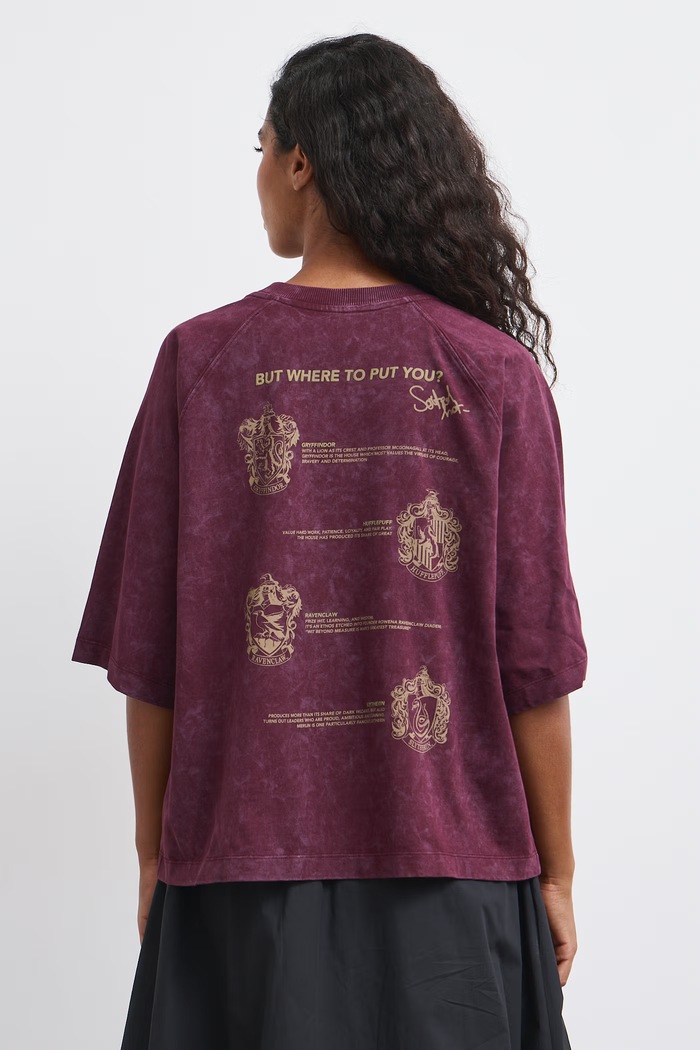 T-shirt oversize damski bawełniany Medicine RW26-TSD671 bordowy