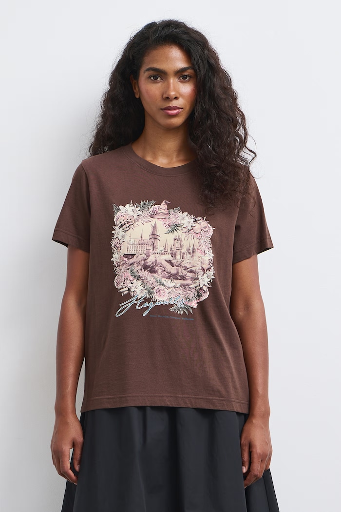 Medicine T-shirt damski bawełniany RW26-TSD675 brązowy RW26