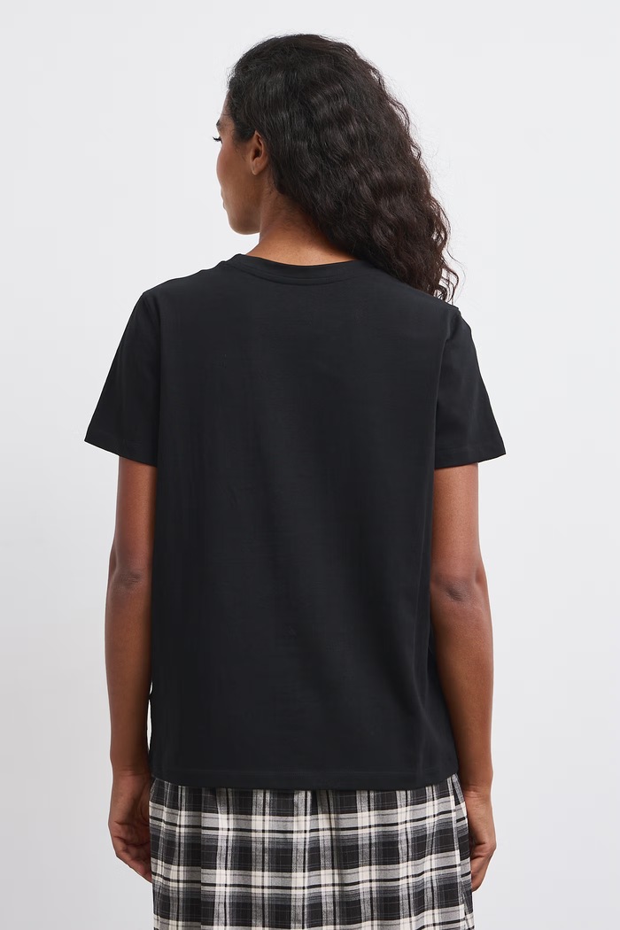 T-shirt damski bawełniany z elastanem Medicine RW26-TSD676 czarny