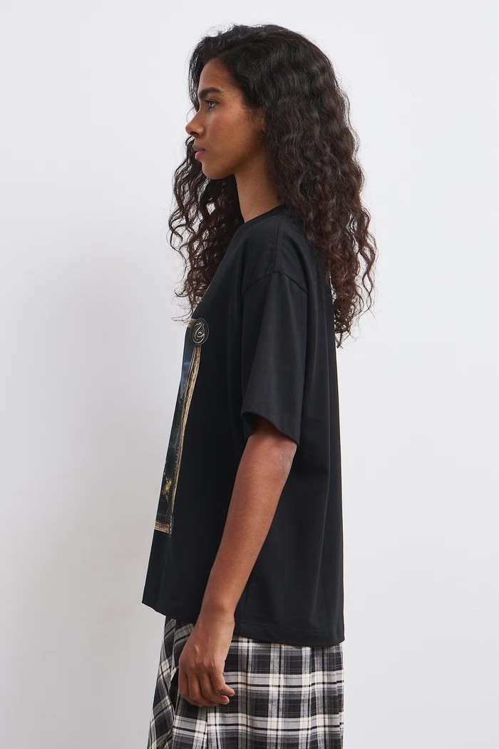 Odzież Medicine T-shirt oversize damski bawełniany z elastanem RW26-TSD682 czarny