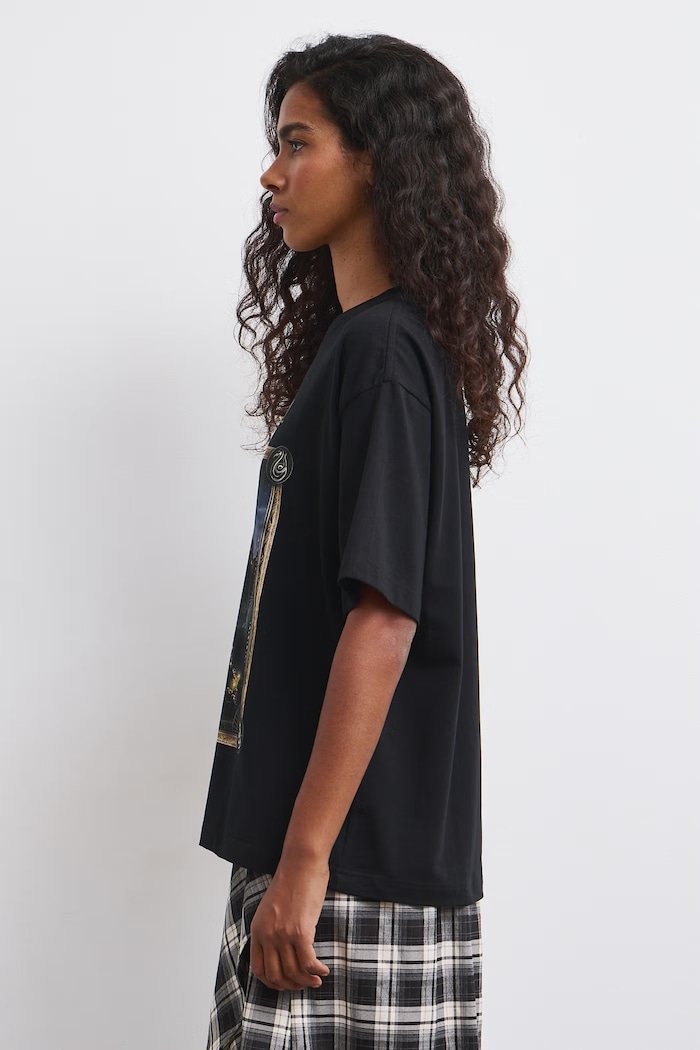 Odzież Medicine T-shirt oversize damski bawełniany z elastanem RW26-TSD682 czarny