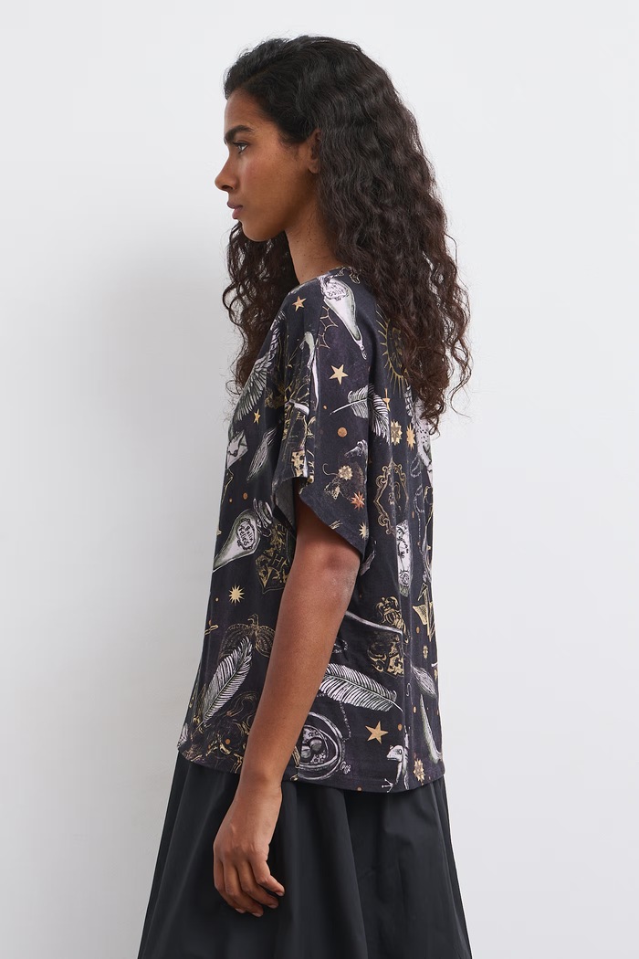 Odzież Medicine T-shirt oversize damski bawełniany RW26-TSD683 czarny