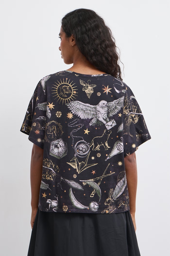 T-shirt oversize damski bawełniany Medicine RW26-TSD683 czarny