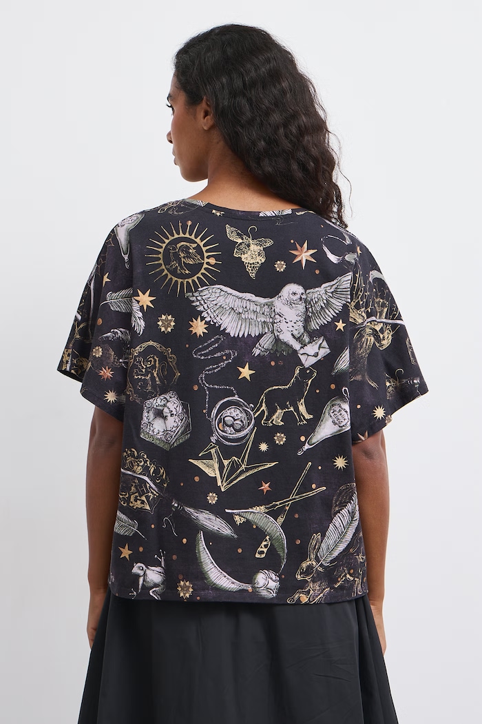 T-shirt oversize damski bawełniany Medicine RW26-TSD683 czarny
