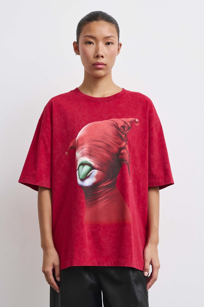 T-shirt damski bawełniany z kolekcji Wiesław Wałkuski x Medicine RW26-TSD750 czerwony RW26