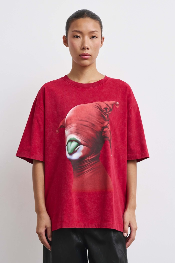 T-shirt damski bawełniany z kolekcji Wiesław Wałkuski x Medicine RW26-TSD750 czerwony RW26