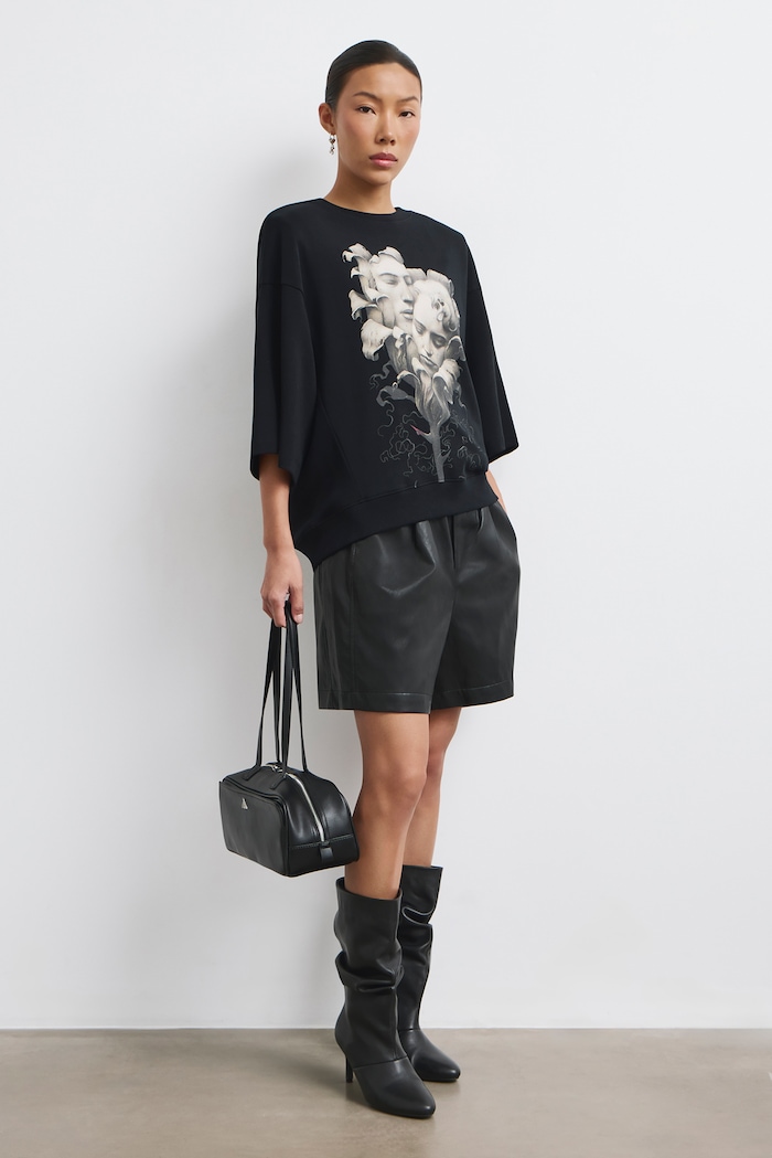 Medicine T-shirt damski bawełniany czarny RW26-TSD752