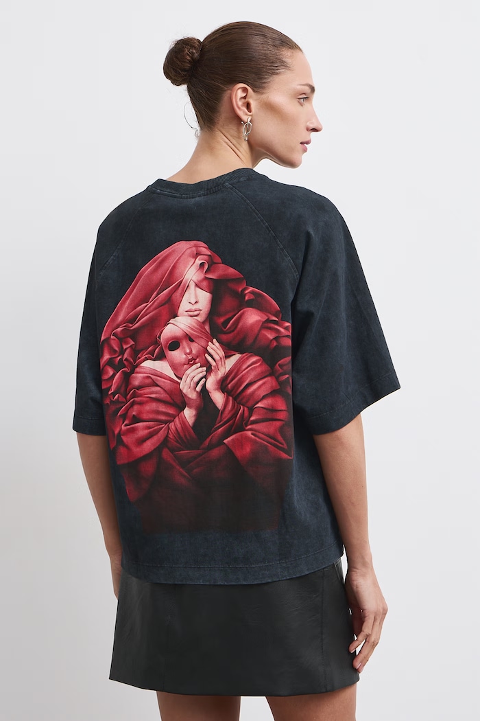 T-shirt damski bawełniany z kolekcji Wiesław Wałkuski x Medicine RW26-TSD754 szary RW26