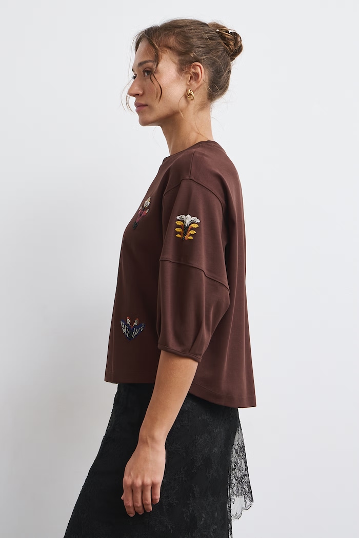 Medicine T-shirt damski bawełniany RW26-TSD801 brązowy RW26