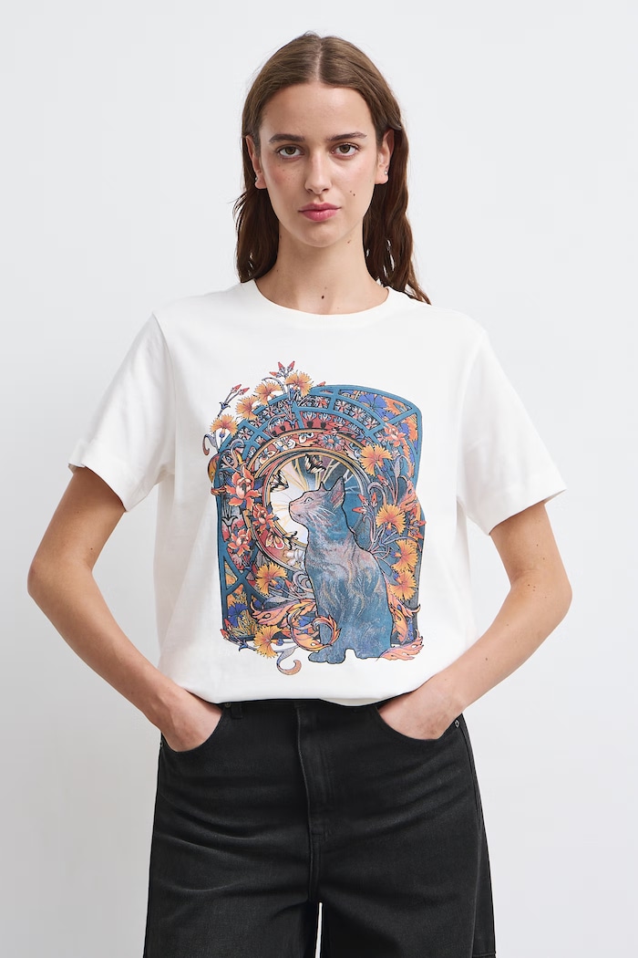 Medicine T-shirt damski bawełniany RW26-TSD805 beżowy RW26