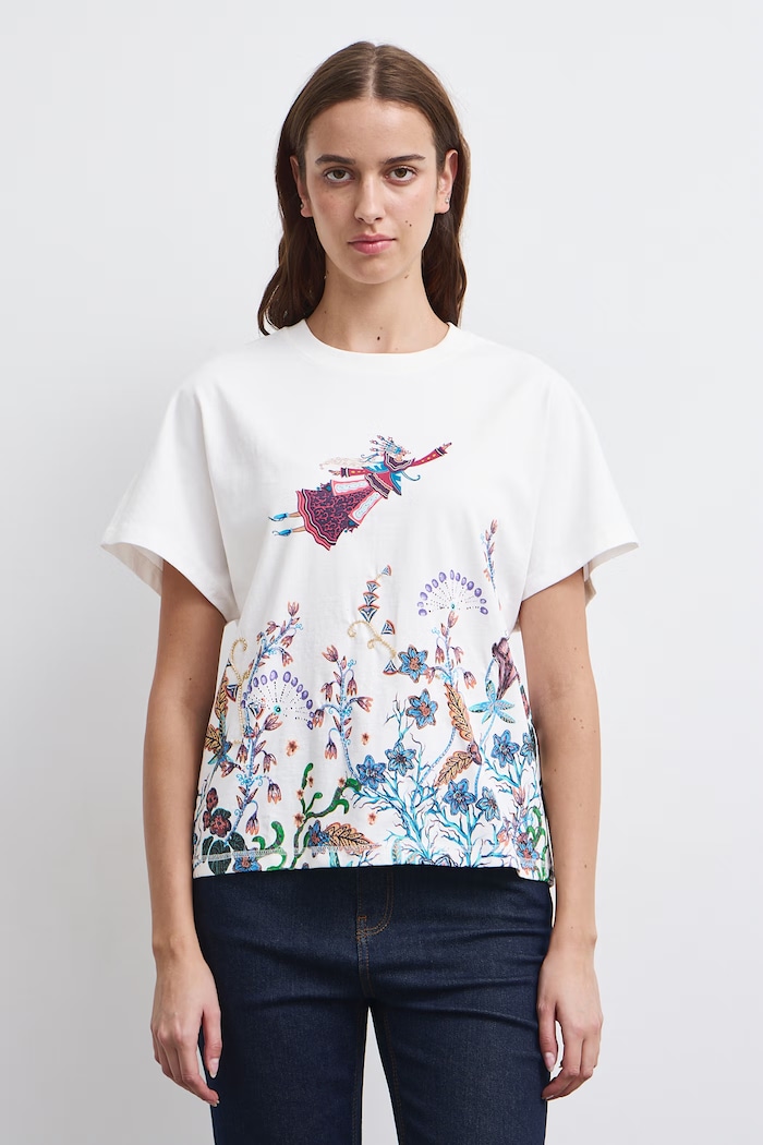 Medicine T-shirt damski bawełniany RW26-TSD850 beżowy RW26