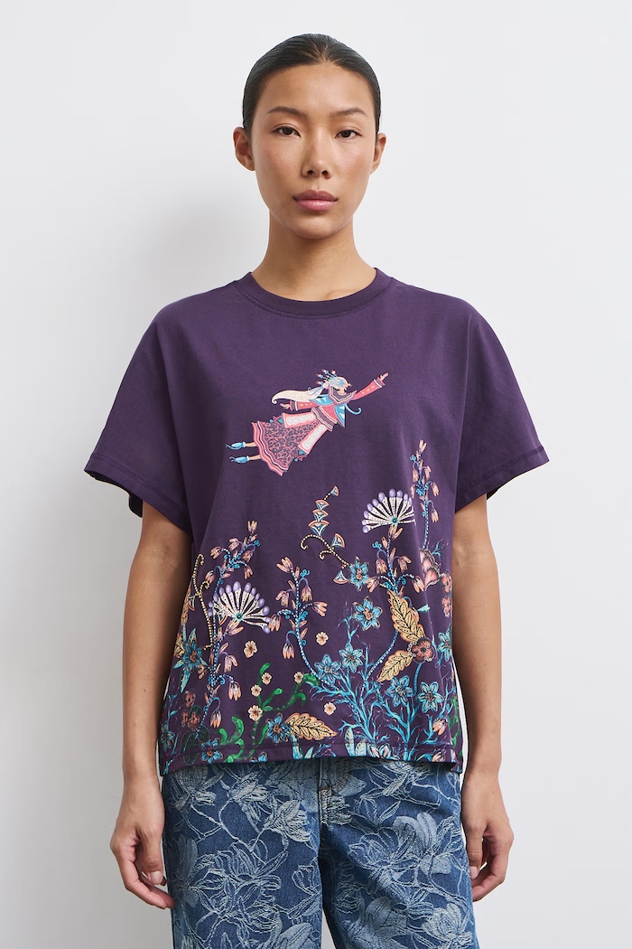 Medicine T-shirt damski bawełniany RW26-TSD850 fioletowy RW26