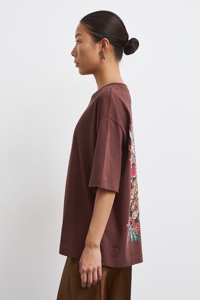 Odzież Medicine T-shirt damski bawełniany RW26-TSD852 brązowy