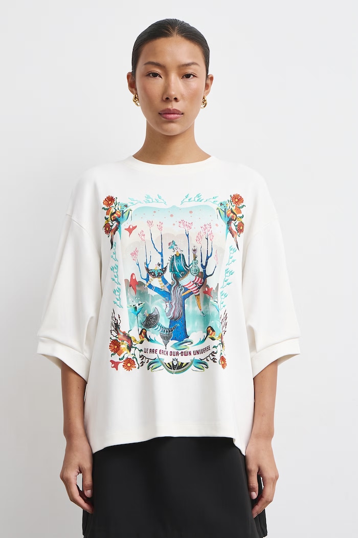 Medicine T-shirt damski bawełniany RW26-TSD856 beżowy RW26