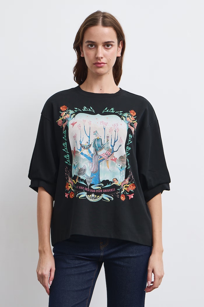 Medicine T-shirt damski bawełniany RW26-TSD856 czarny RW26