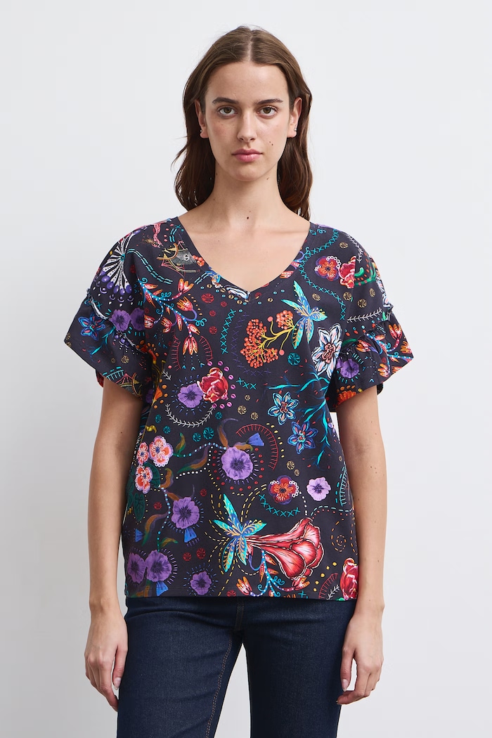 Medicine T-shirt damski bawełniany z elastanem RW26-TSD857 multicolor RW26