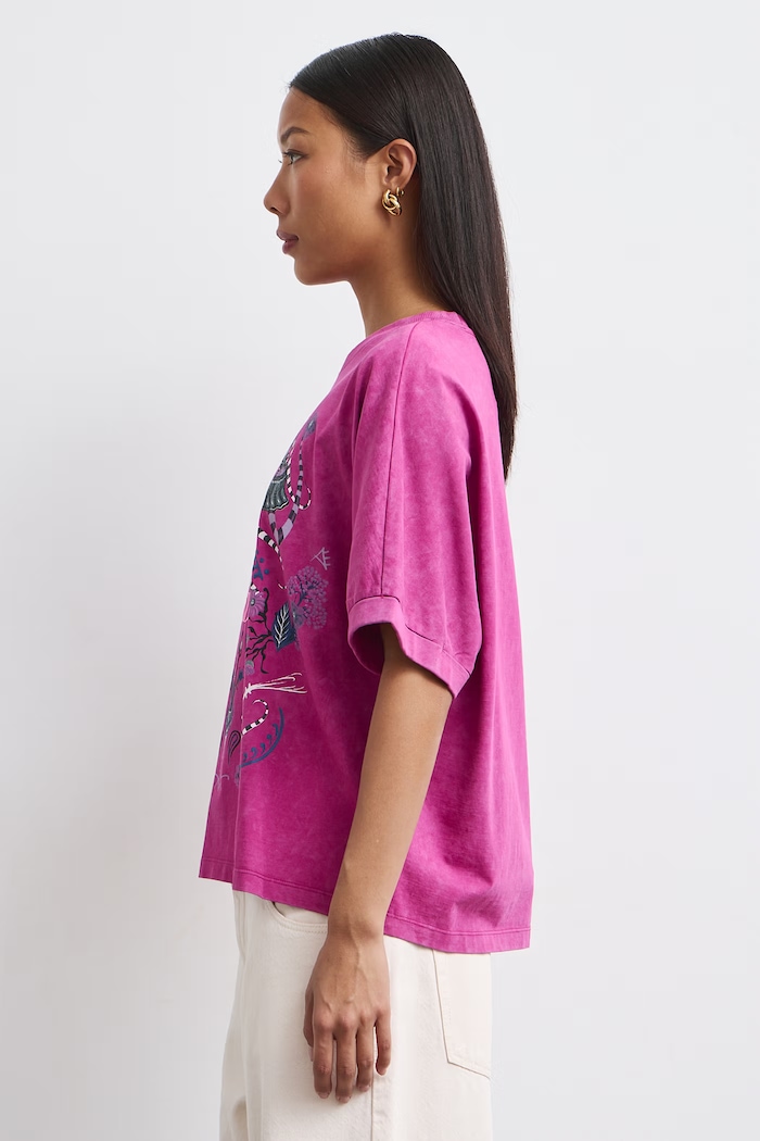 Odzież Medicine T-shirt damski bawełniany RW26-TSD858 fioletowy